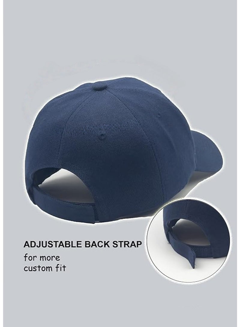 JoyousSto Men Women Baseball Cap-Low Profile Adjustable Washed Cotton Golf Dad Hat,Navy Blue - Image 3
